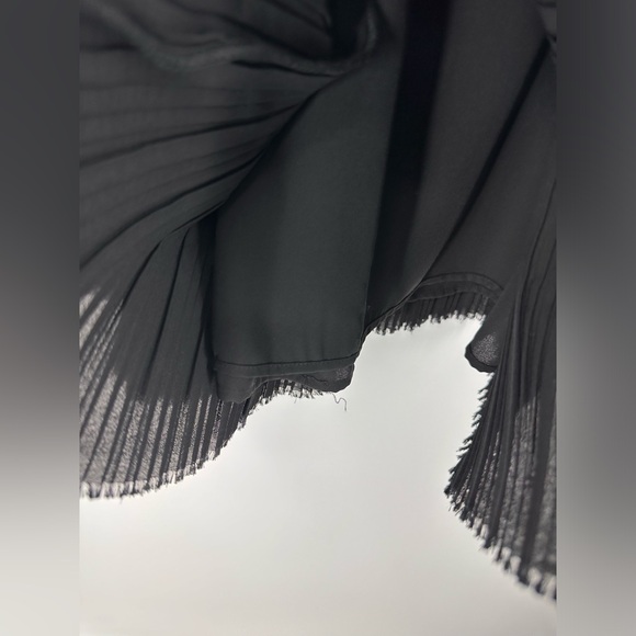 Yoana Baraschi Wide Leg Pleated Solid Black Pants Womens Medium Cropped Pant - Picture 7 of 8